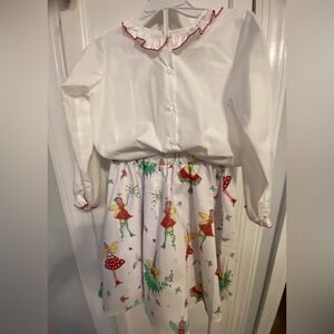 Christmas Fairy Skirt with White Blouse